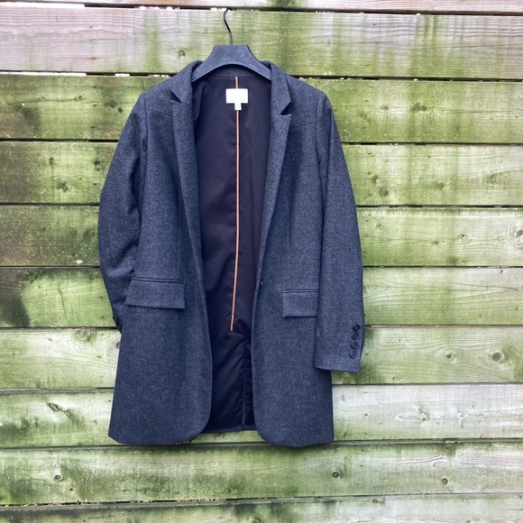 JUDITH & CHARLES grey long wool coat, size 2 - Picture 4 of 7